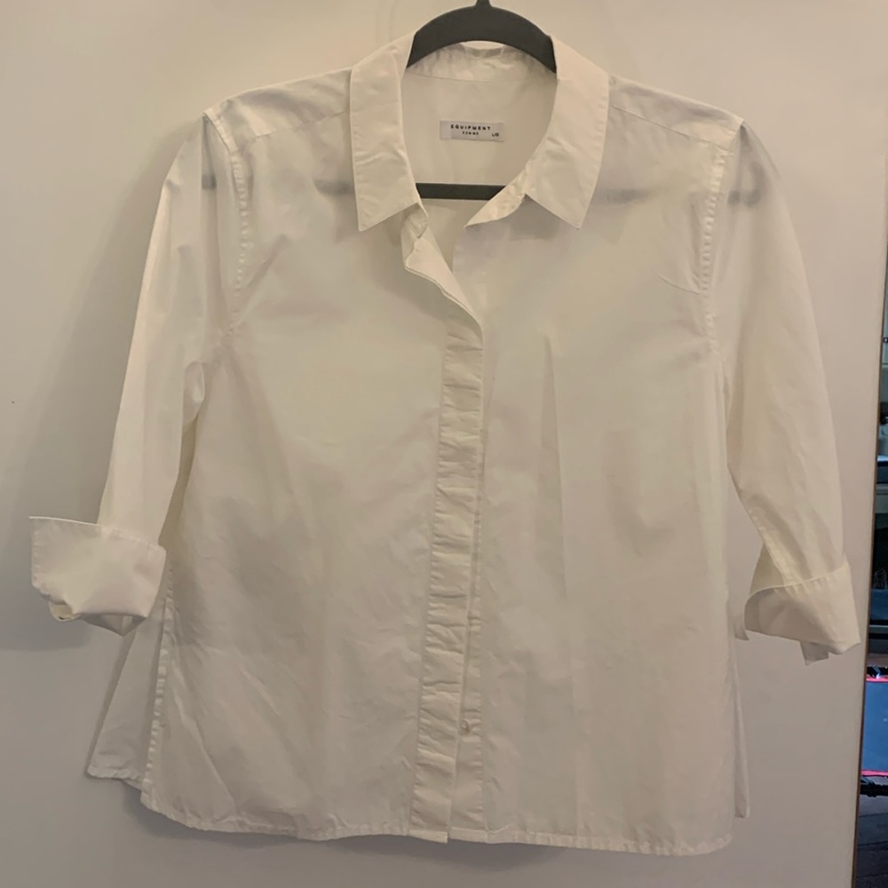 Equipment white flare blouse,  size Large